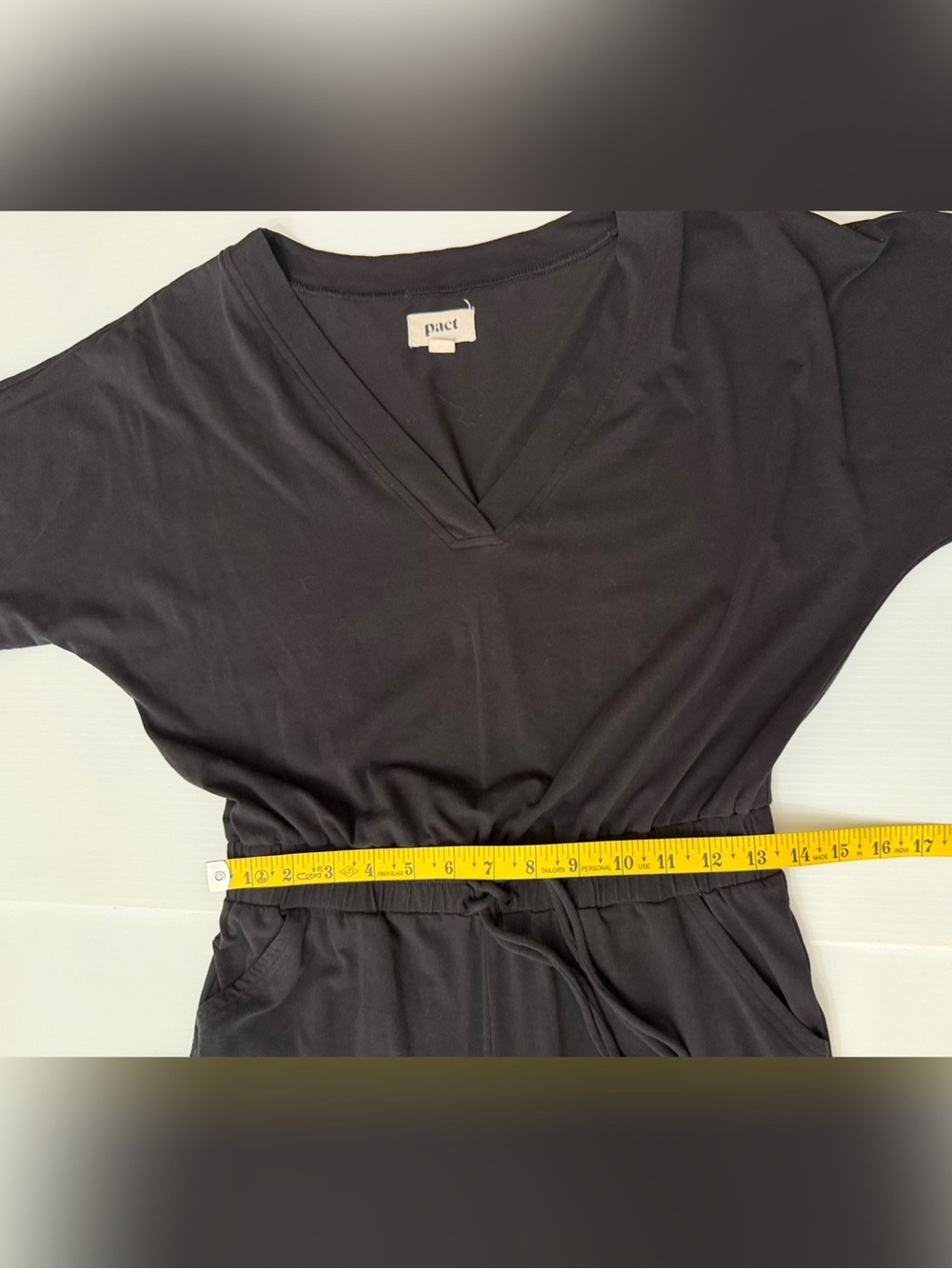 Pact Women's Organic Revive Deep-V Jumpsuit Black Size XS - Picture 10 of 13